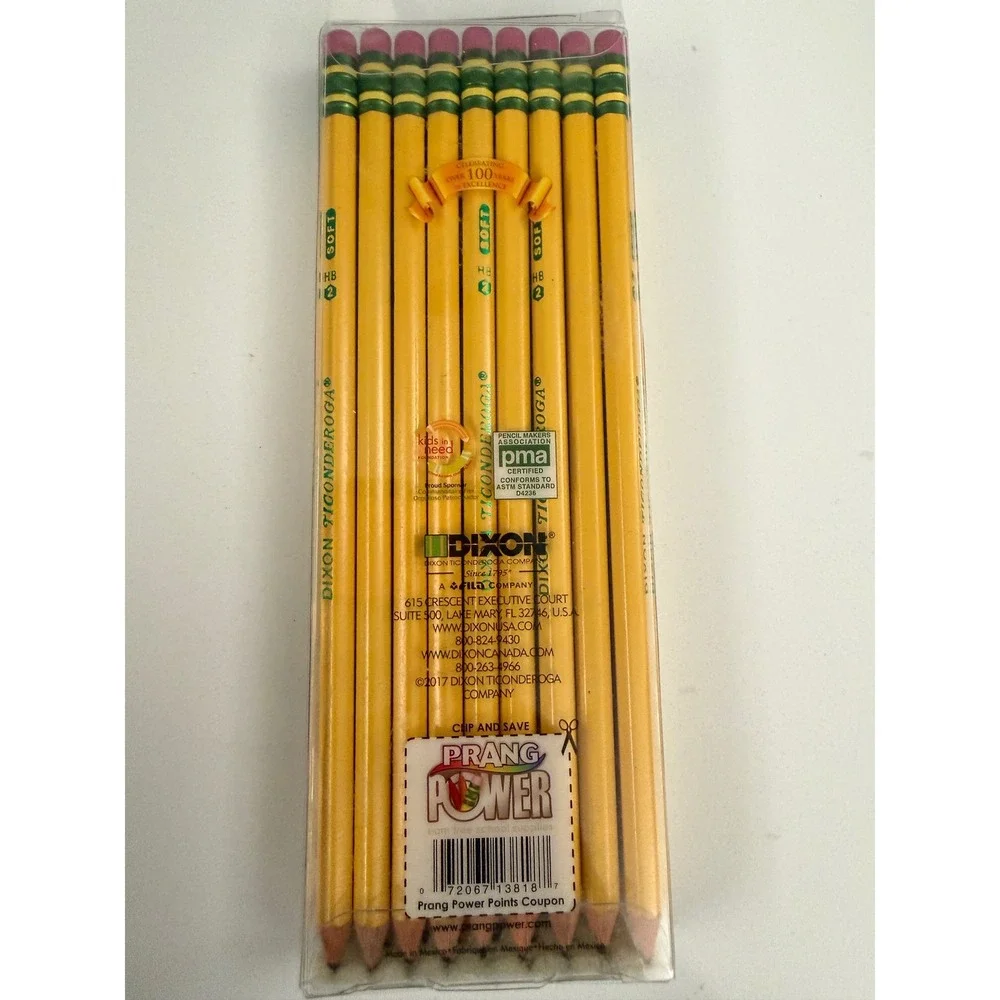 Ticonderoga #2 HB Soft Pre-Sharpened Pencils Yellow 18 Count Pack 13818